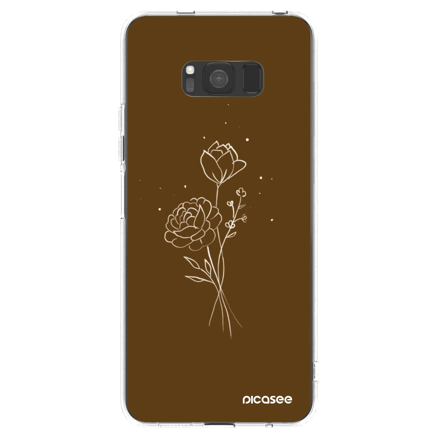 Picasee Samsung Galaxy S8 G950F Hülle - Transparentes Silikon - Brown flowers
