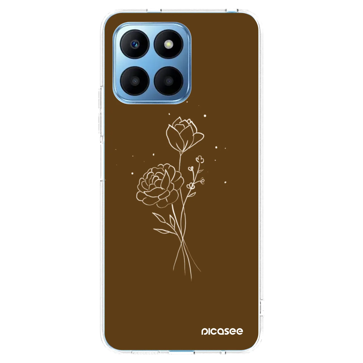 Picasee Honor 70 Lite Hülle - Transparentes Silikon - Brown flowers