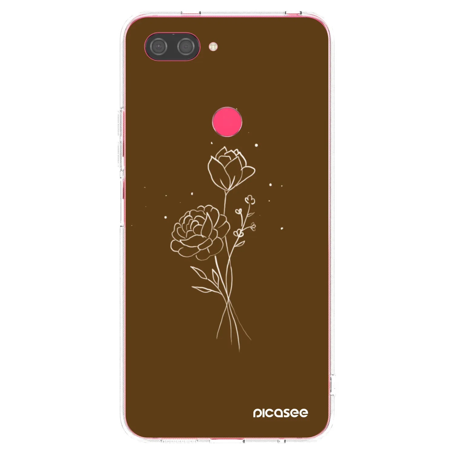 Picasee Xiaomi Mi 8 Lite Hülle - Transparentes Silikon - Brown flowers
