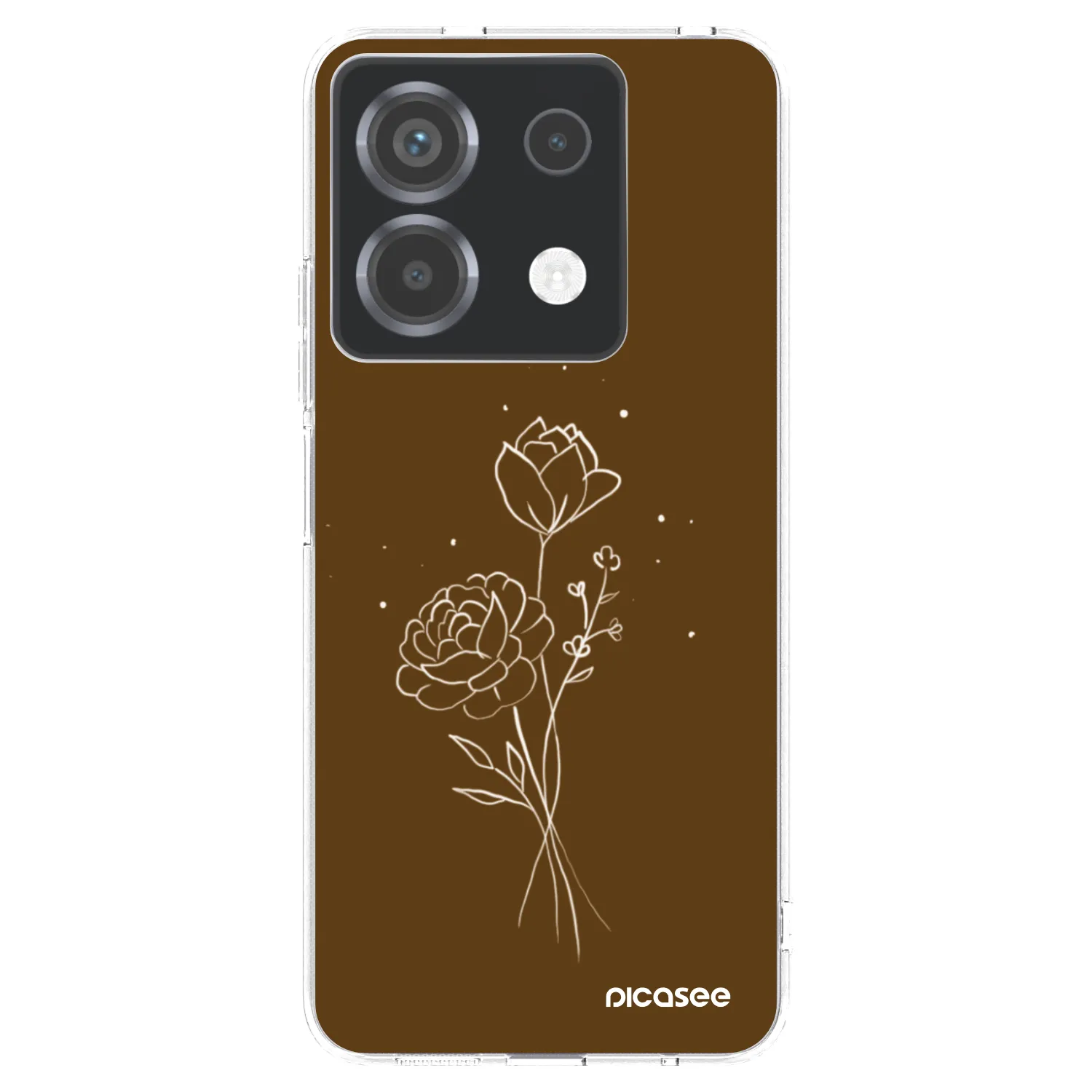 Picasee Xiaomi Poco X6 Hülle - Transparentes Silikon - Brown flowers