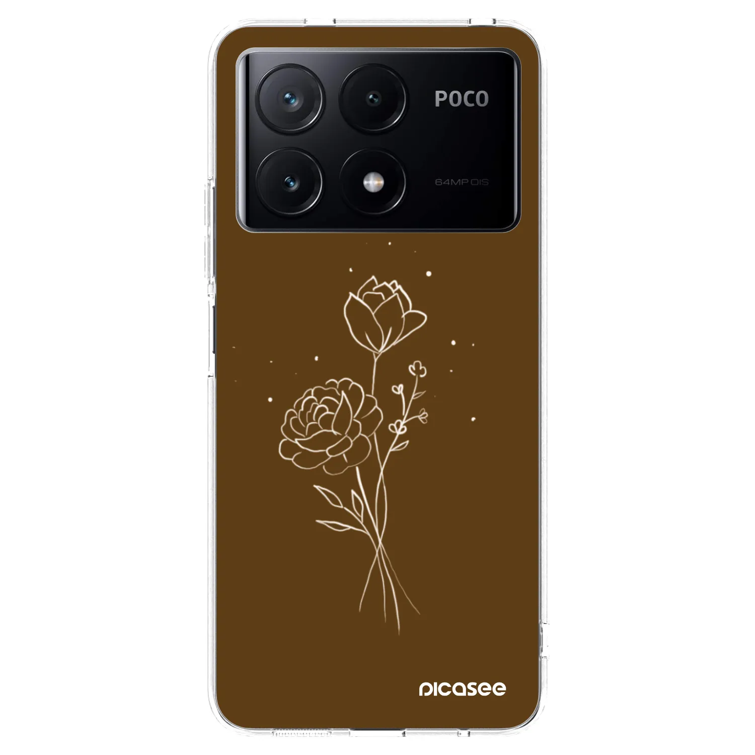 Picasee Xiaomi Poco X6 Pro Hülle - Transparentes Silikon - Brown flowers