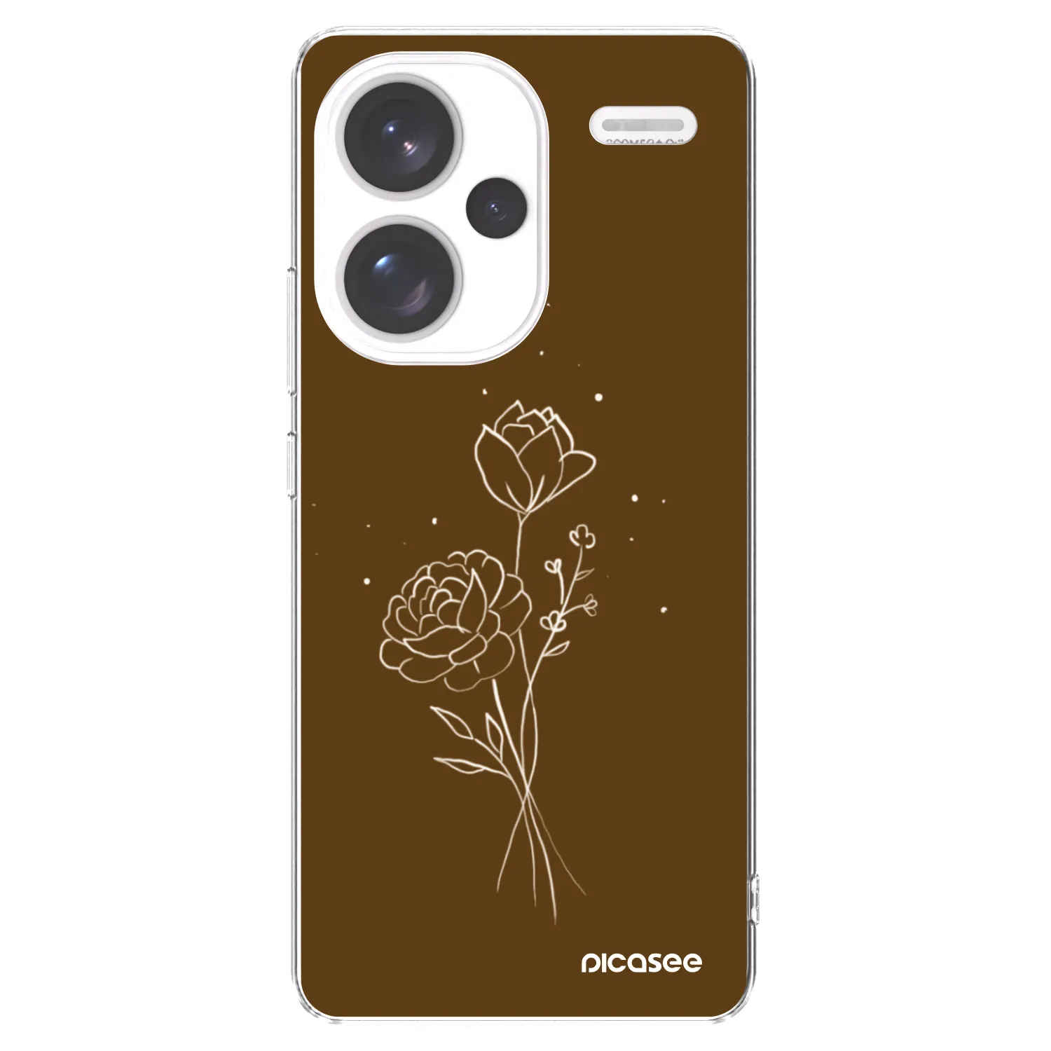 Picasee Xiaomi Redmi Note 13 Pro+ 5G Hülle - Transparentes Silikon - Brown flowers