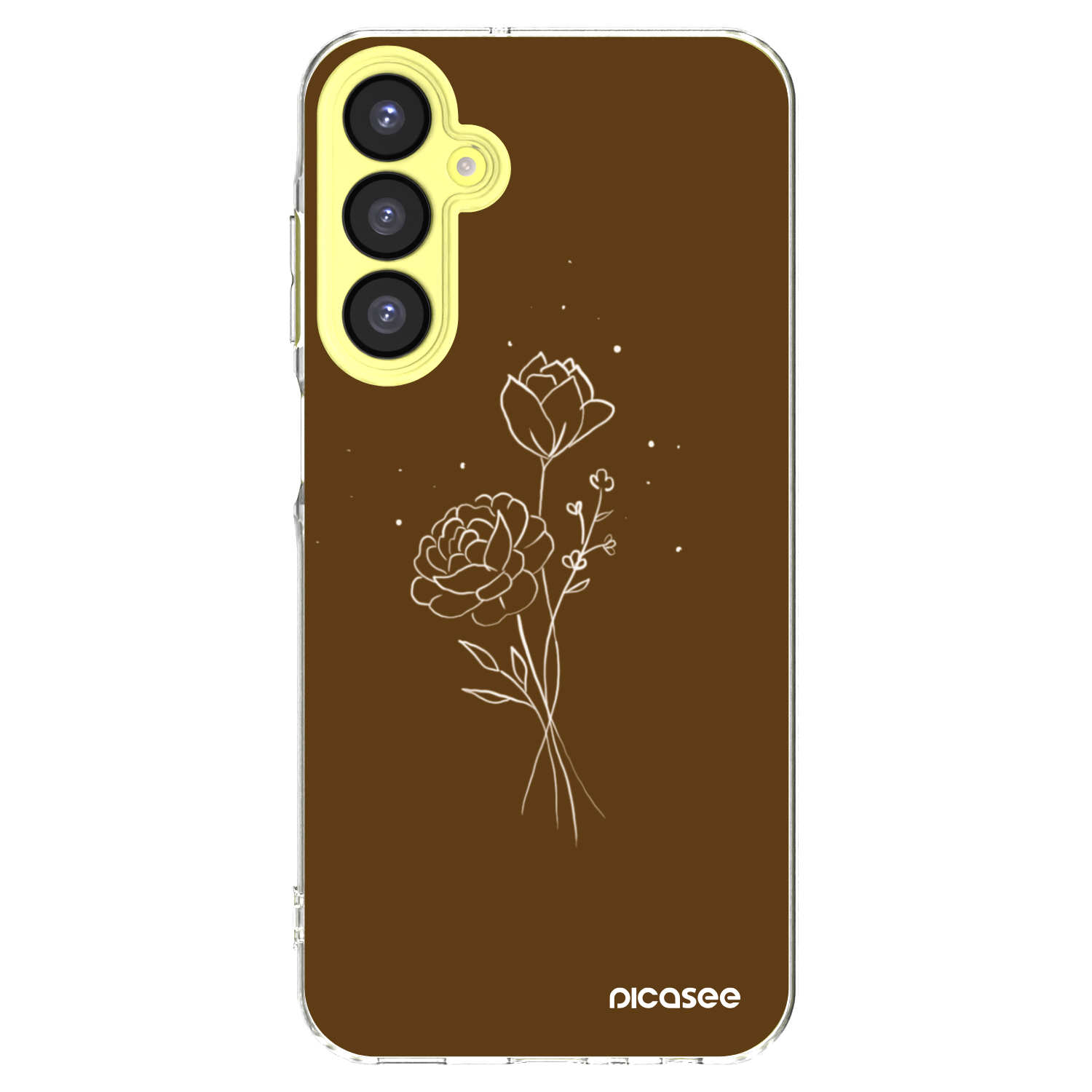 Picasee Samsung Galaxy A25 A256B 5G Hülle - Transparentes Silikon - Brown flowers