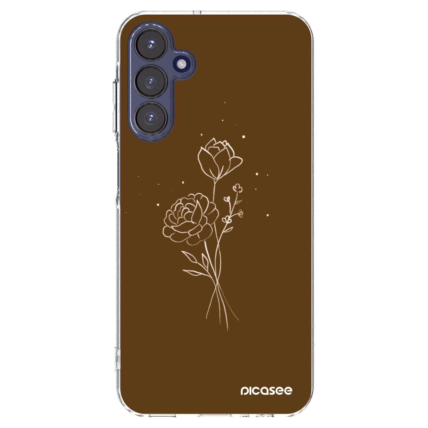 Picasee Samsung Galaxy A15 A155F 4G Hülle - Transparentes Silikon - Brown flowers