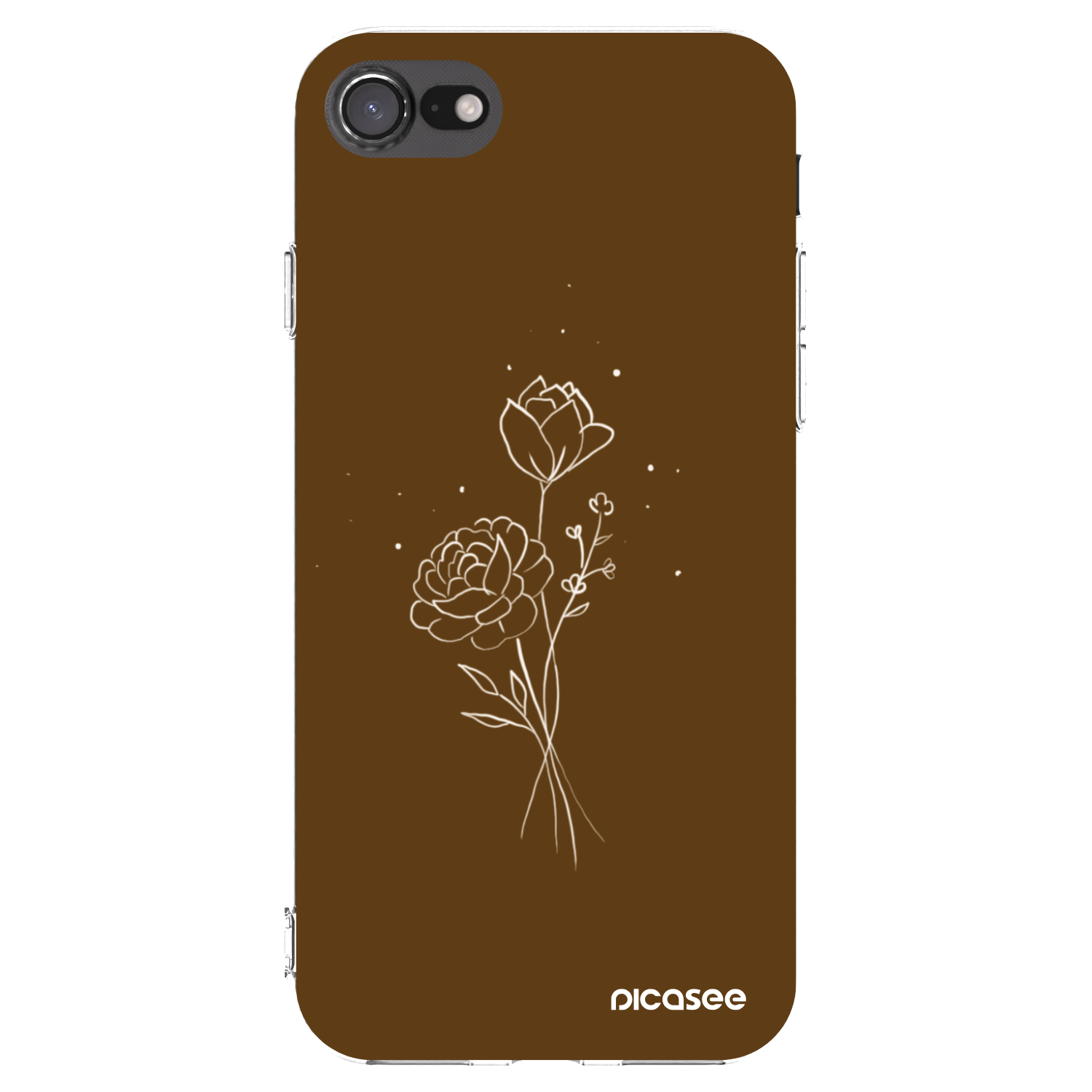Picasee Apple iPhone 7 Hülle - Transparentes Silikon - Brown flowers