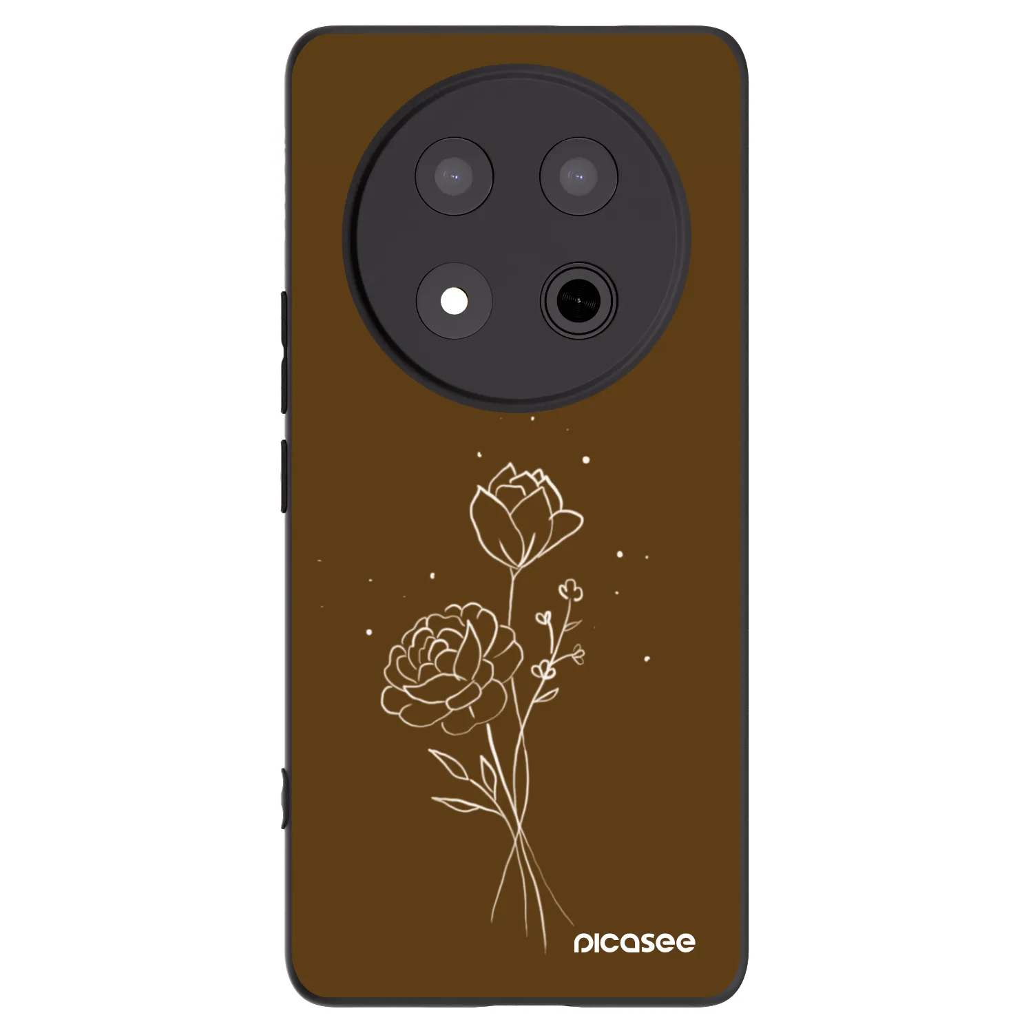 Picasee Honor Magic7 Lite 5G Hülle - Schwarzes Silikon - Brown flowers