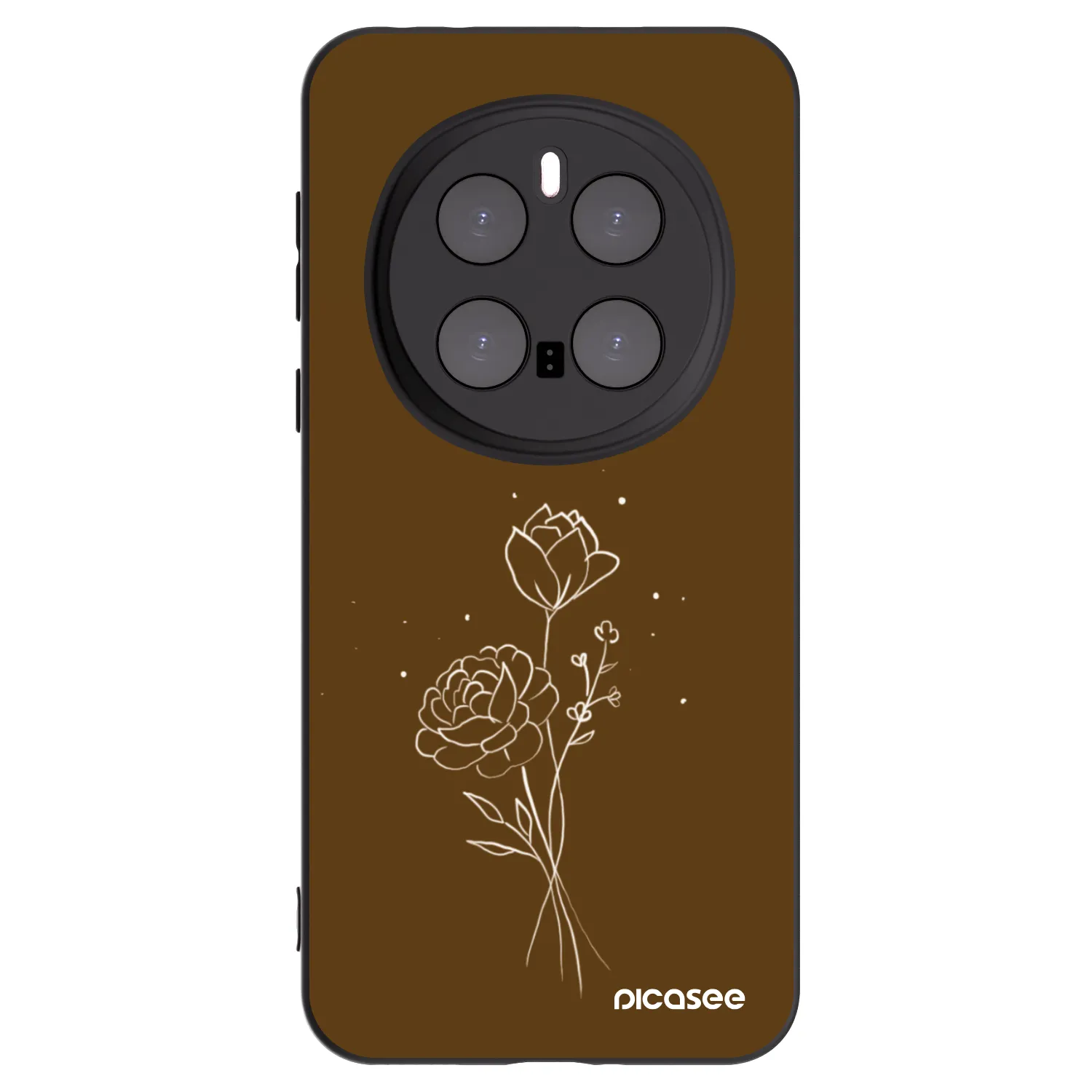 Picasee Honor Magic7 Pro 5G Hülle - Schwarzes Silikon - Brown flowers