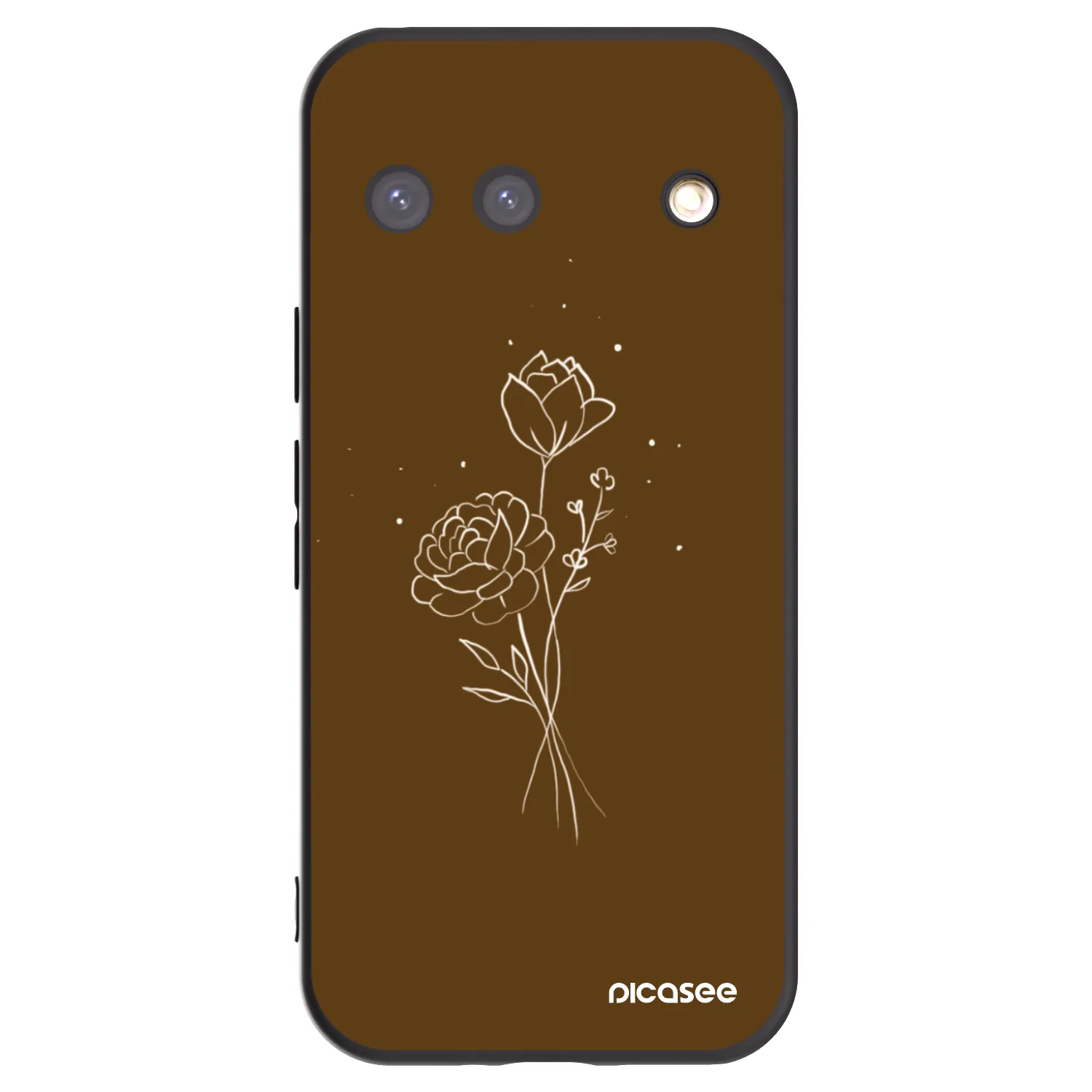 Picasee Google Pixel 9 Hülle - Schwarzes Silikon - Brown flowers