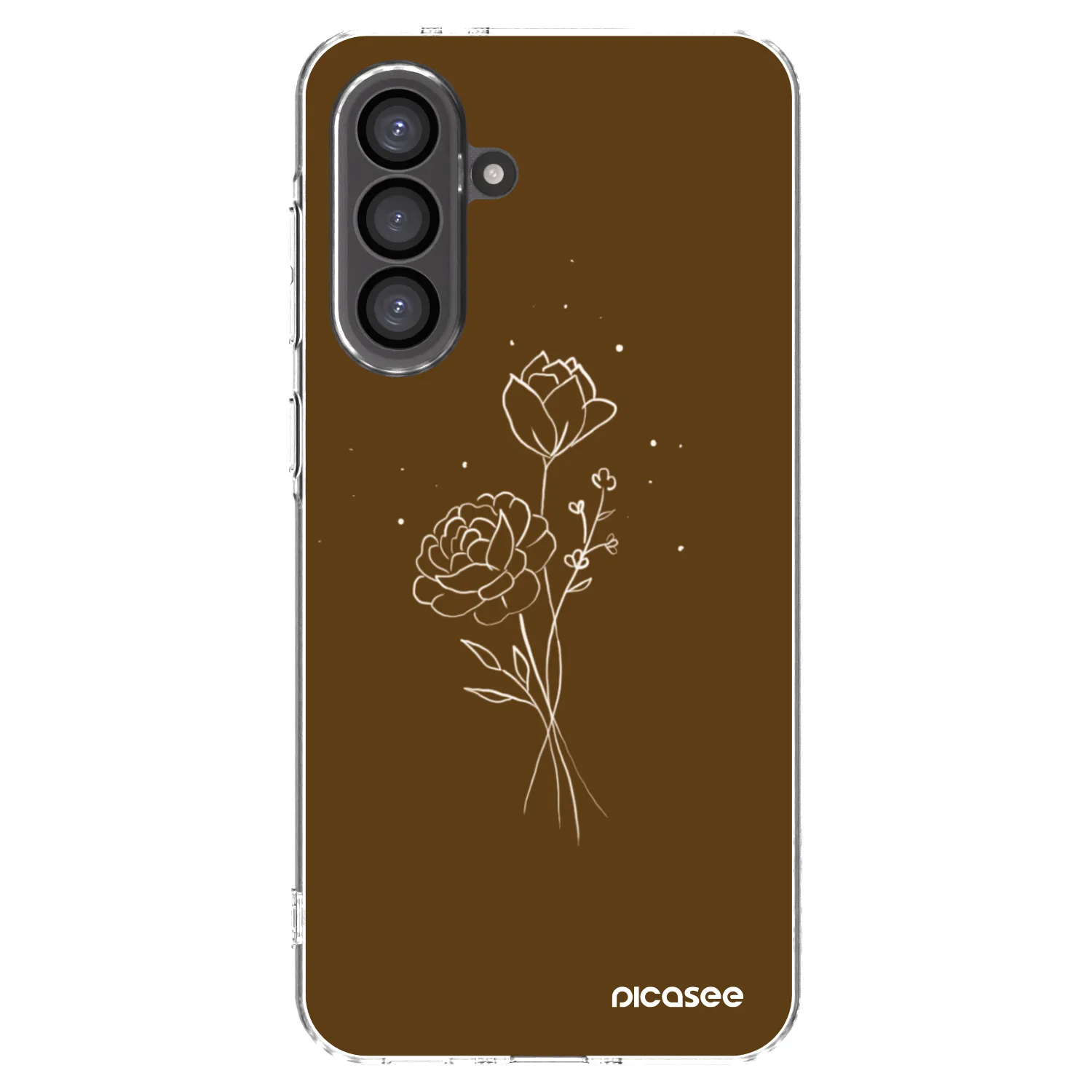 Picasee Samsung Galaxy A56 5G A566B Hülle - Transparentes Silikon - Brown flowers