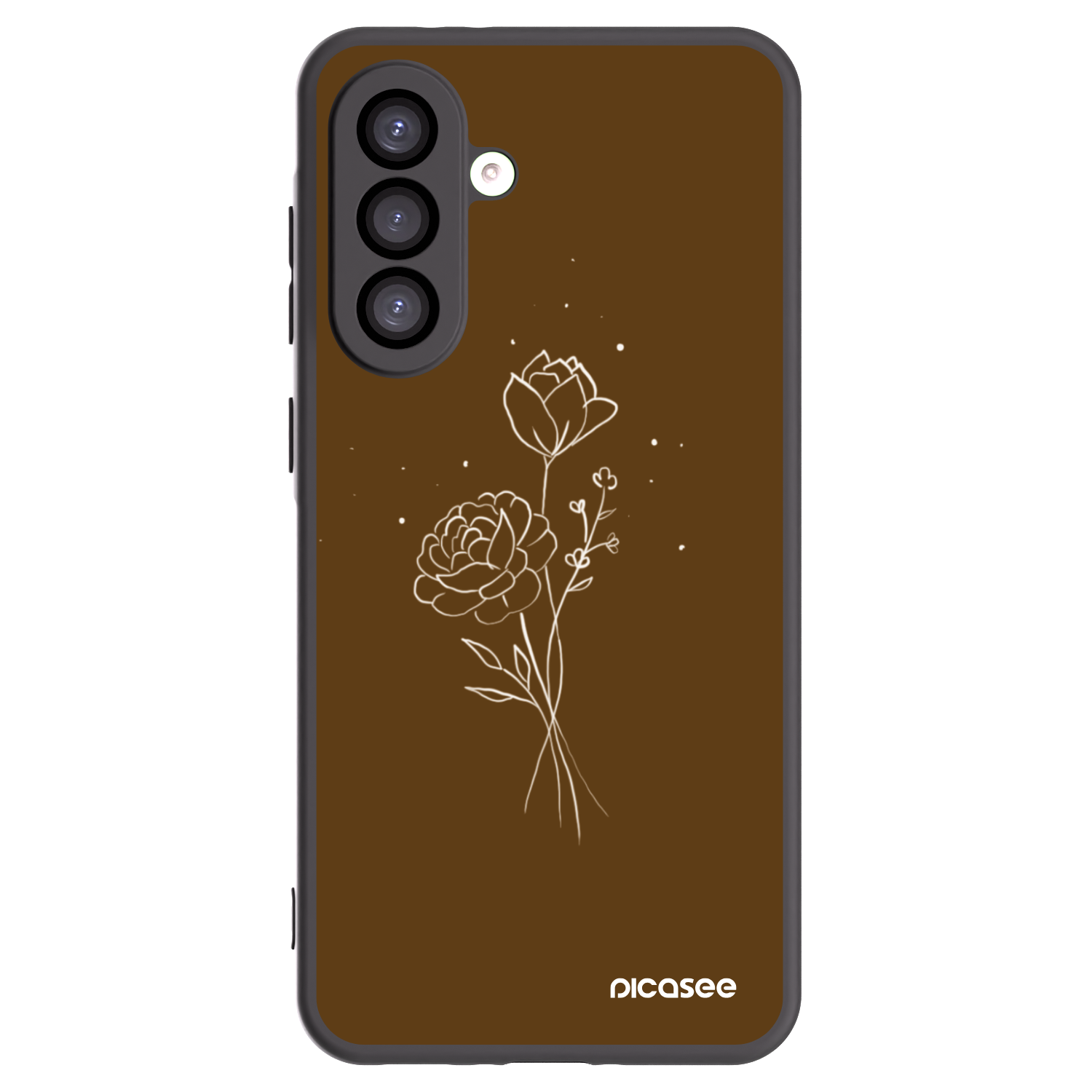 Picasee Samsung Galaxy A26 5G A266B Hülle - Schwarzes Silikon - Brown flowers