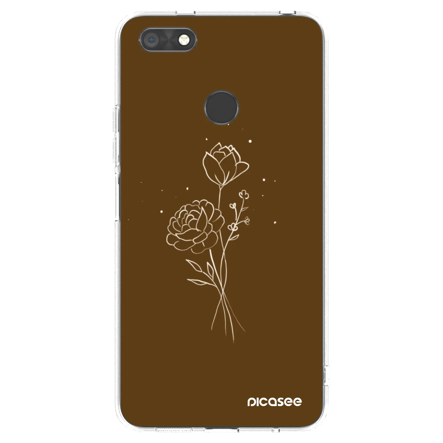 Picasee Huawei P9 Lite Mini Hülle - Transparentes Silikon - Brown flowers
