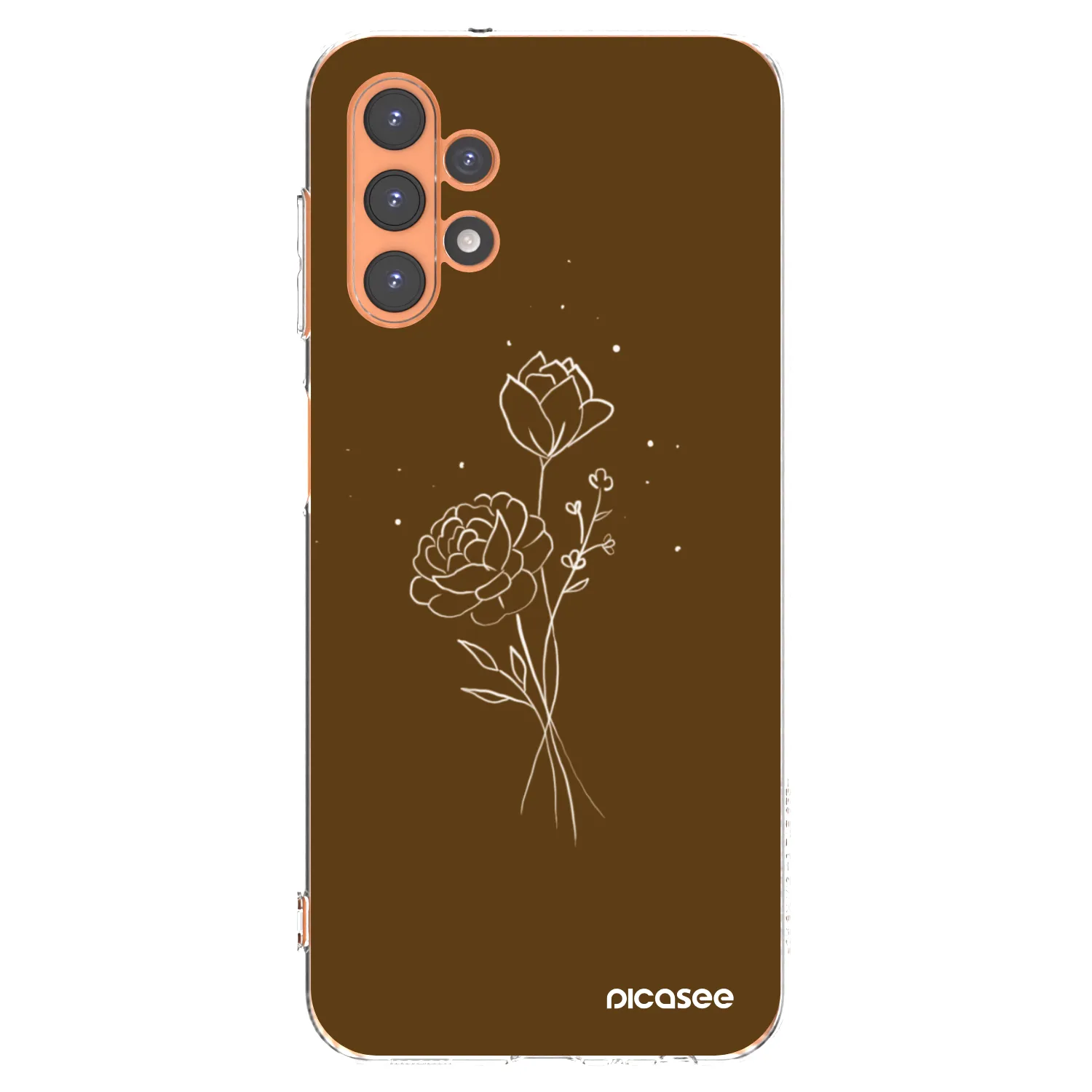 Picasee Samsung Galaxy A13 5G Hülle - Transparentes Silikon - Brown flowers