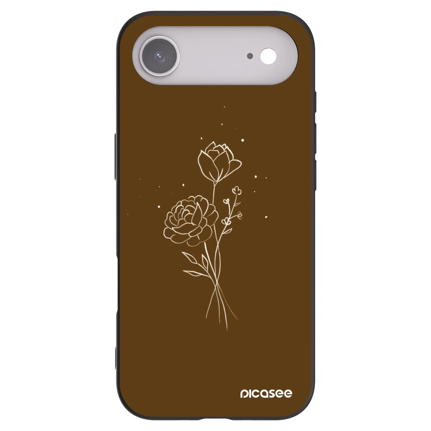 Picasee Apple iPhone Air Hülle - Schwarzes Silikon - Brown flowers