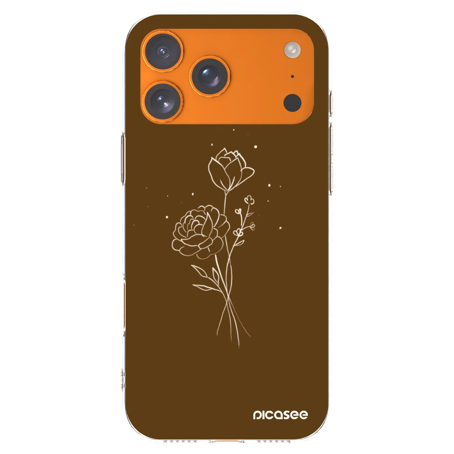 Picasee Apple iPhone 17 Pro Max Hülle - Transparentes Silikon - Brown flowers