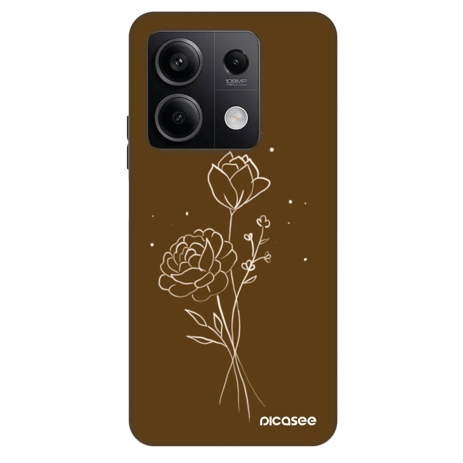 Picasee Fashion Case für Xiaomi Redmi Note 13 5G - Brown flowers
