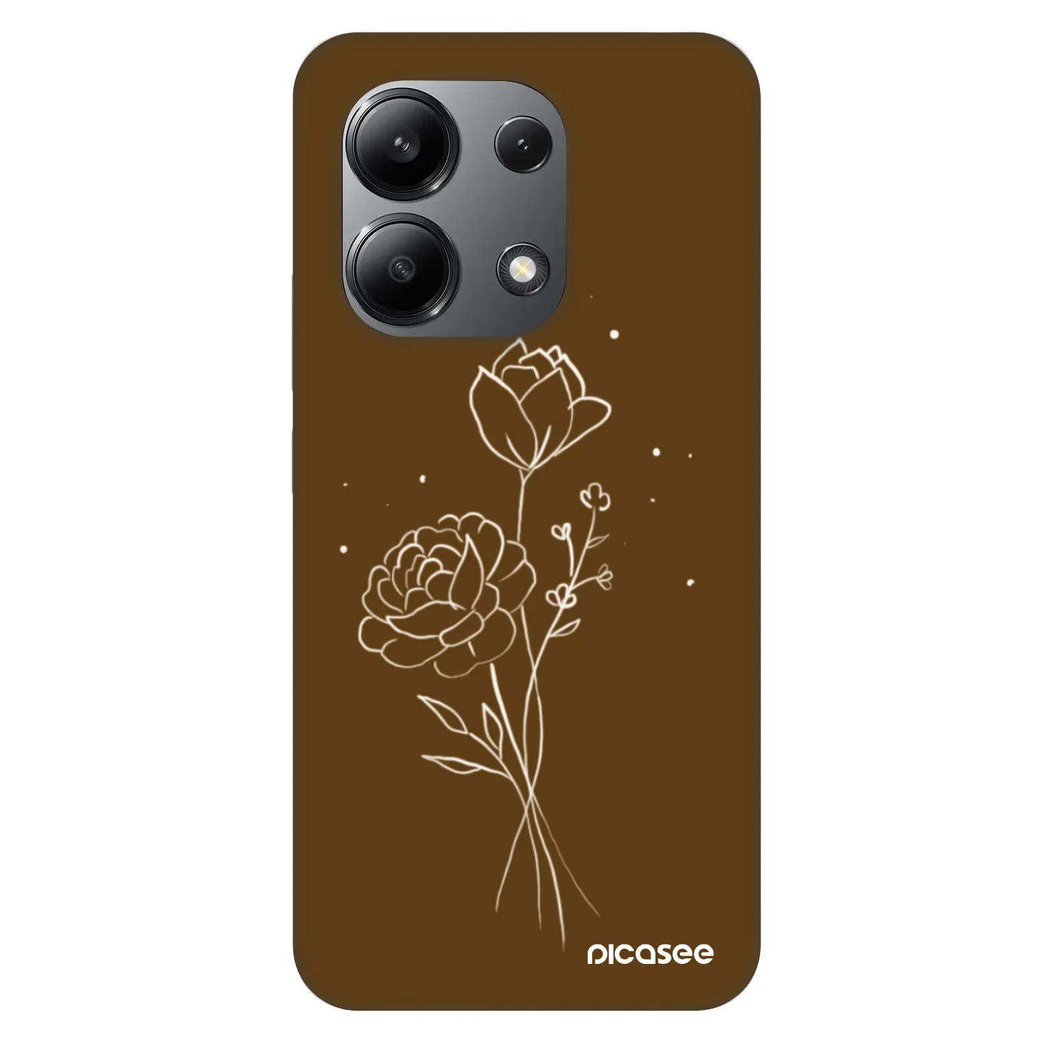 Picasee Fashion Case für Xiaomi Redmi Note 13 4G - Brown flowers