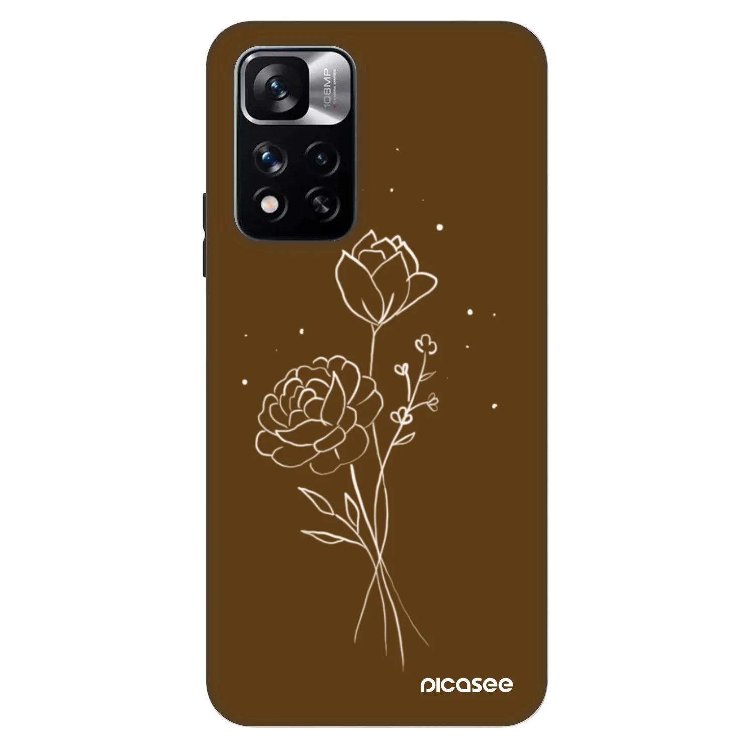 Picasee Fashion Case für Xiaomi Redmi Note 11 Pro - Brown flowers