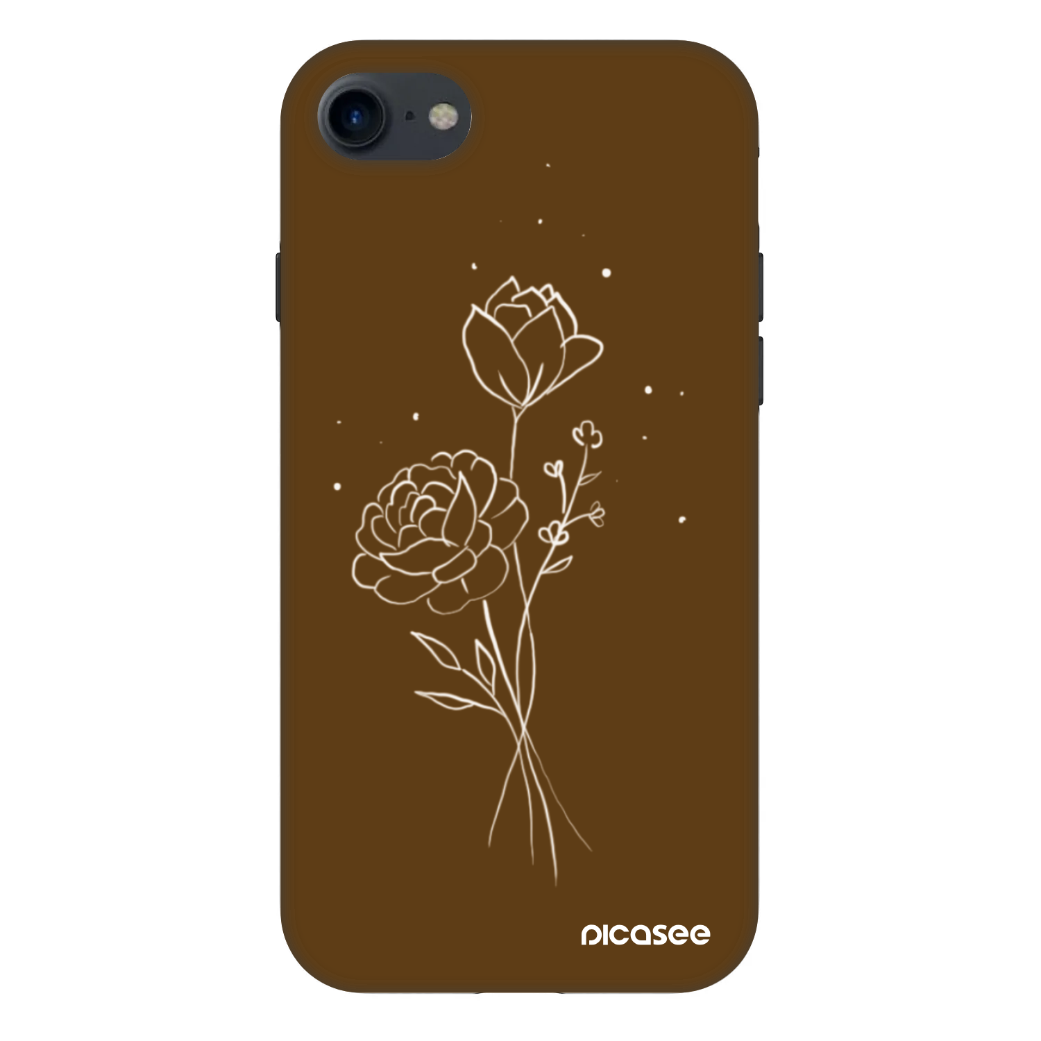 Picasee Fashion Case für Apple iPhone SE 2022 - Brown flowers
