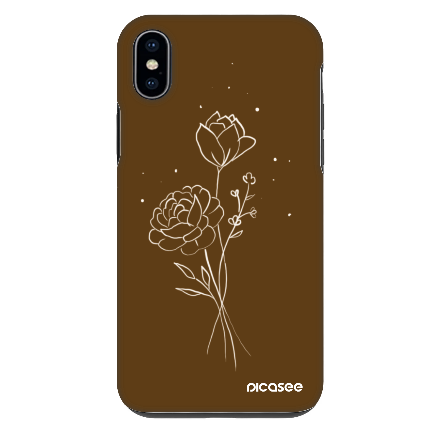 Picasee Fashion Case für Apple iPhone XS Max - Brown flowers