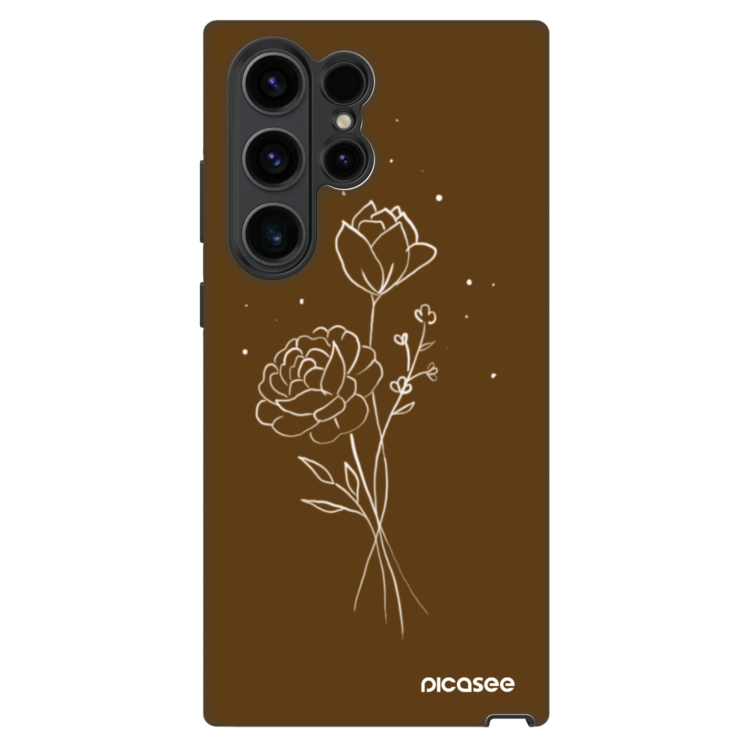 Picasee Fashion Case für Samsung Galaxy S23 Ultra 5G - Brown flowers