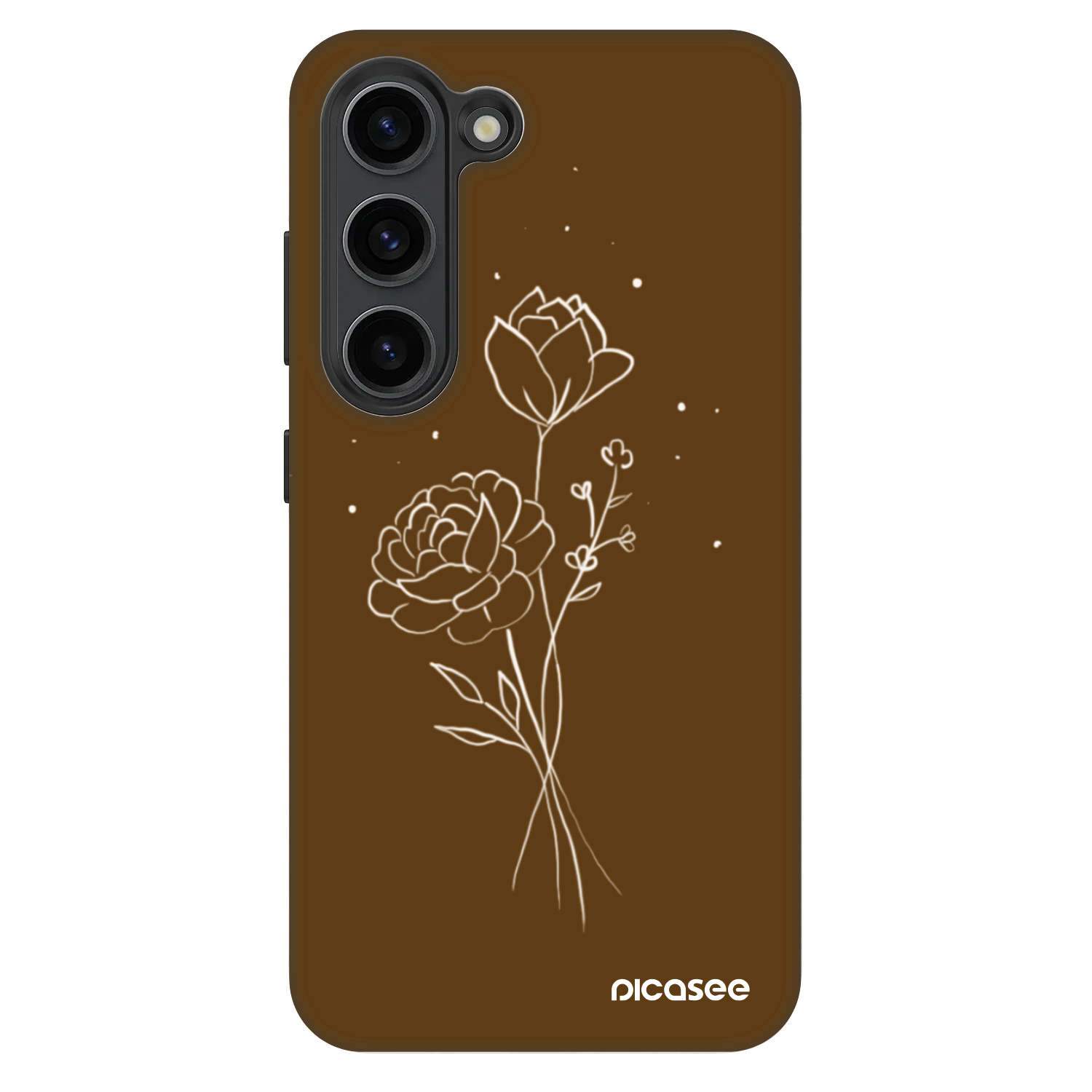 Picasee Fashion Case für Samsung Galaxy S23 5G - Brown flowers