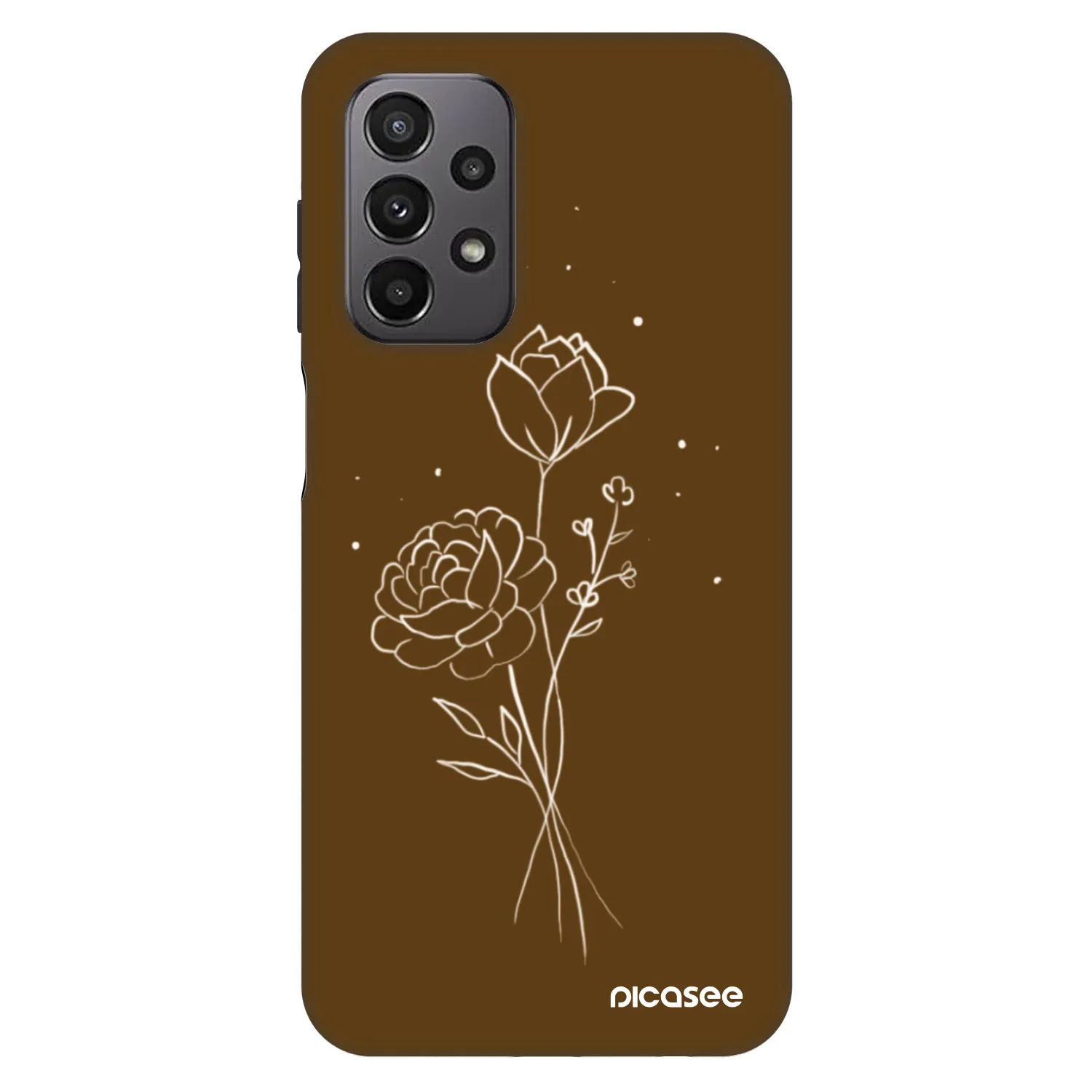 Picasee Fashion Case für Samsung Galaxy A23 A235F 4G - Brown flowers