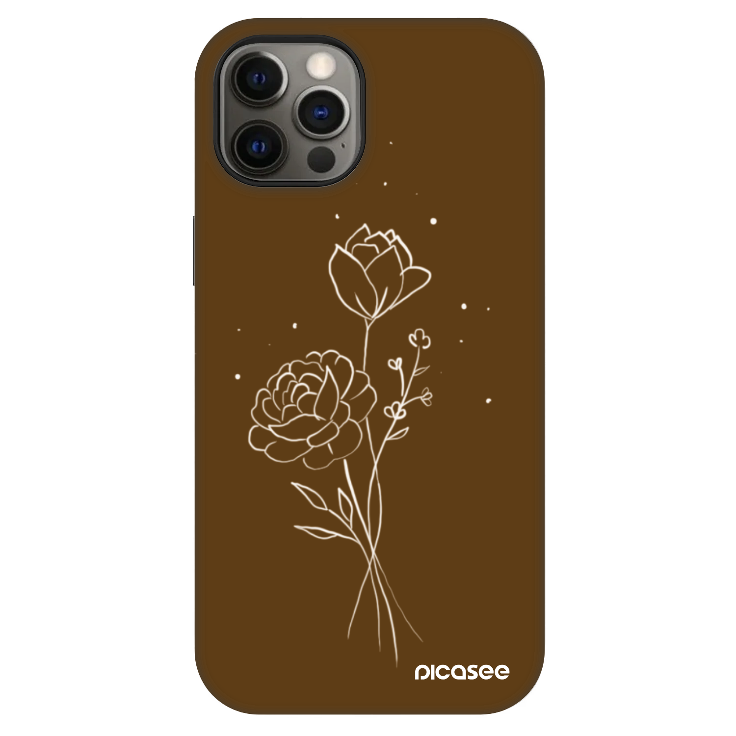 Picasee Fashion Case MagSafe für Apple iPhone 12 - Brown flowers
