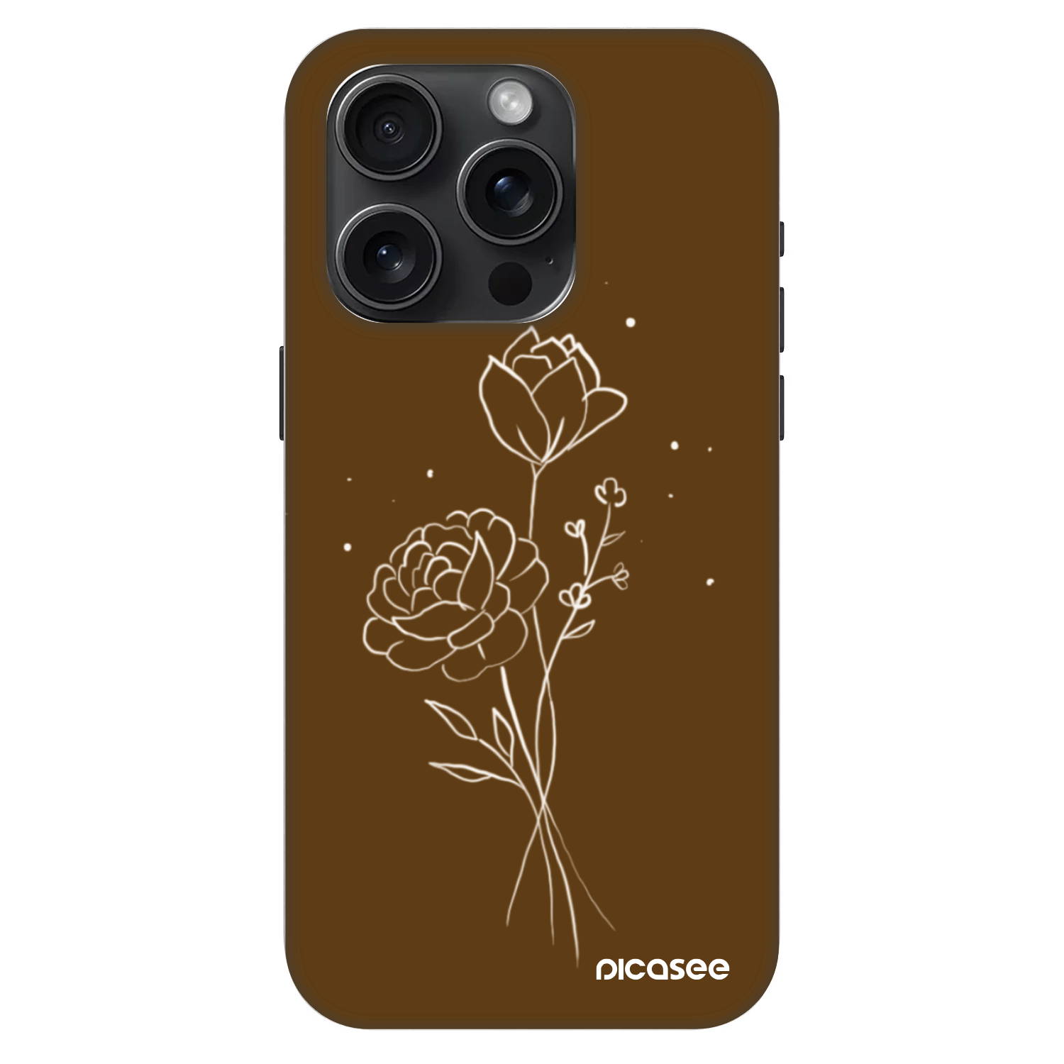 Picasee Fashion Case MagSafe für Apple iPhone 15 Pro - Brown flowers