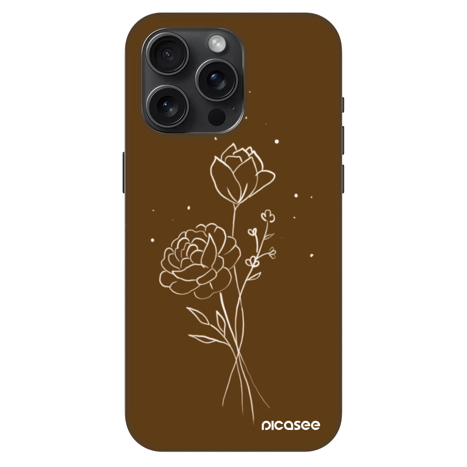 Picasee Fashion Case MagSafe für Apple iPhone 15 Pro Max - Brown flowers