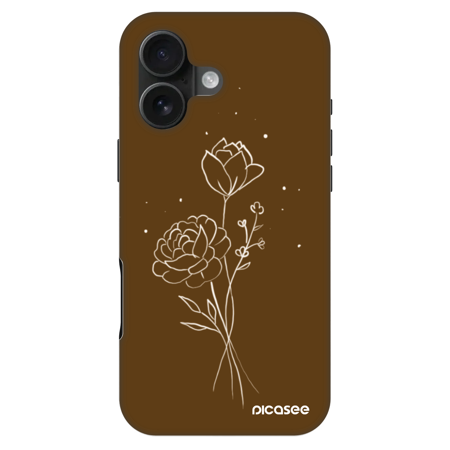 Picasee Fashion Case MagSafe für Apple iPhone 16 - Brown flowers