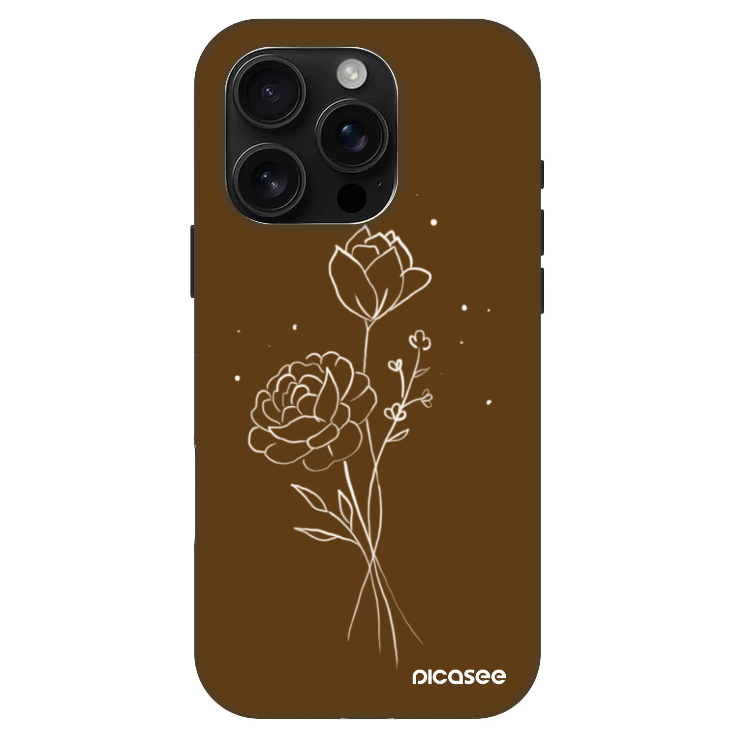 Picasee Fashion Case MagSafe für Apple iPhone 16 Pro - Brown flowers