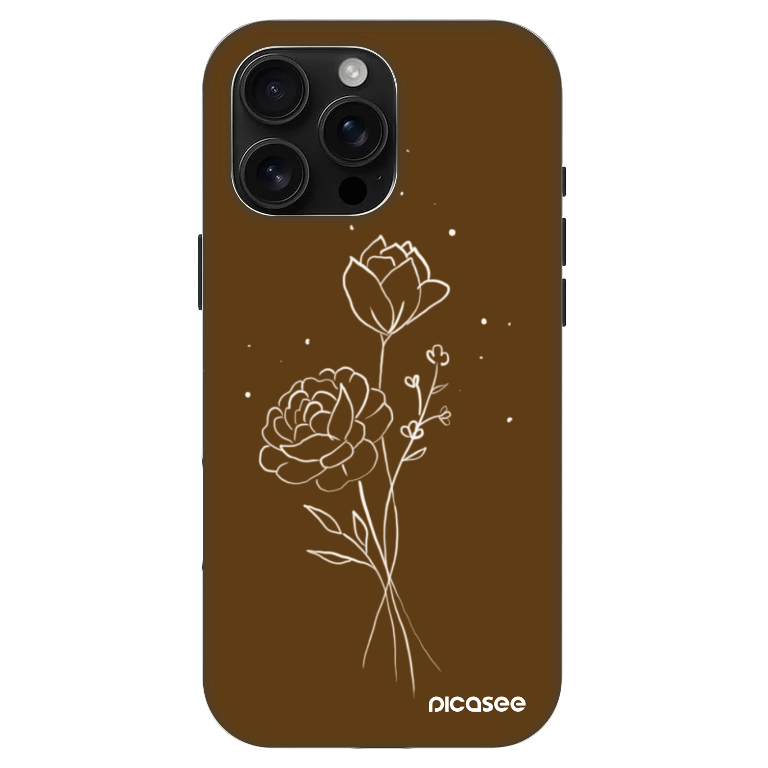 Picasee Fashion Case MagSafe für Apple iPhone 16 Pro Max - Brown flowers
