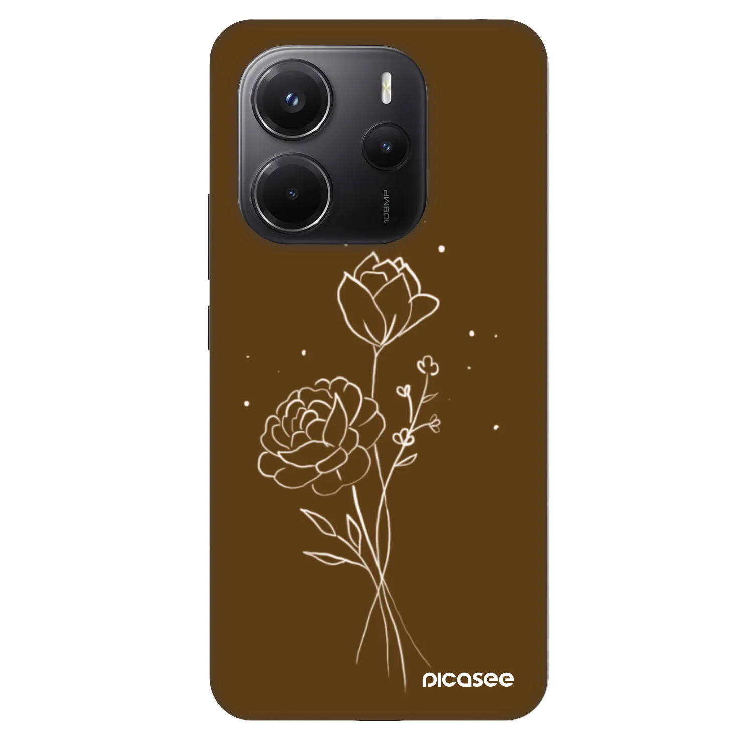 Picasee Fashion Case für Xiaomi Redmi Note 14 4G - Brown flowers