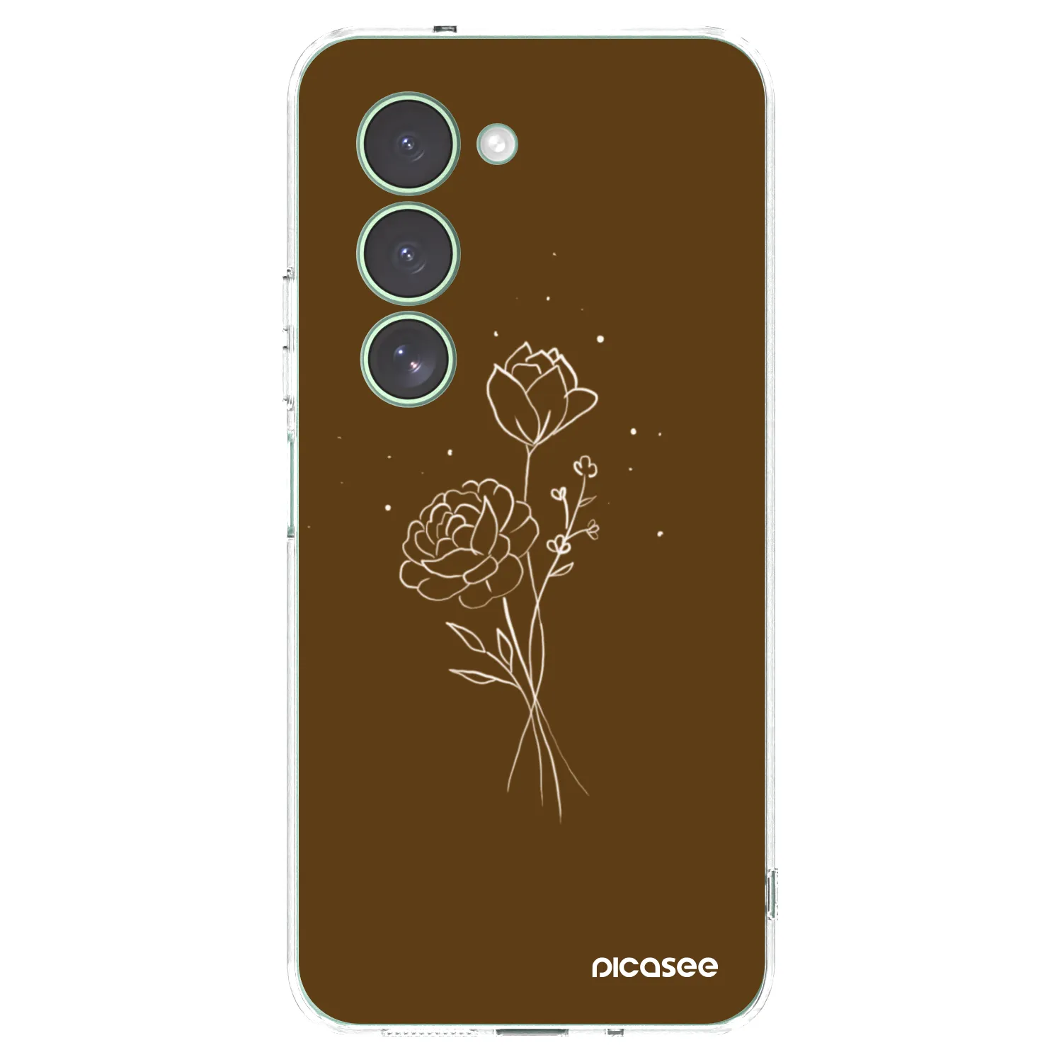 Picasee Xiaomi Redmi 15 5G Hülle - Transparentes Silikon - Brown flowers