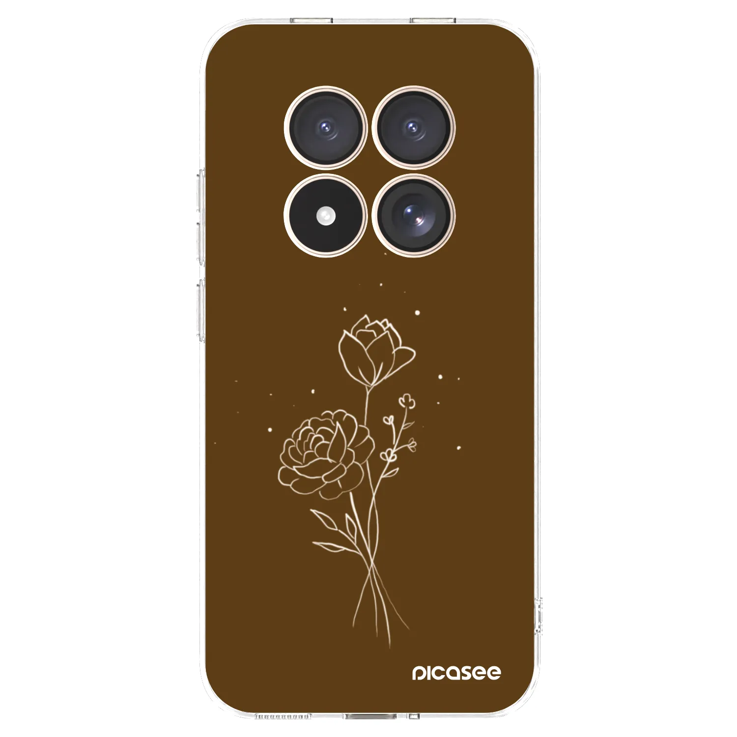 Picasee Xiaomi Redmi Note 15 Pro 4G Hülle - Transparentes Silikon - Brown flowers