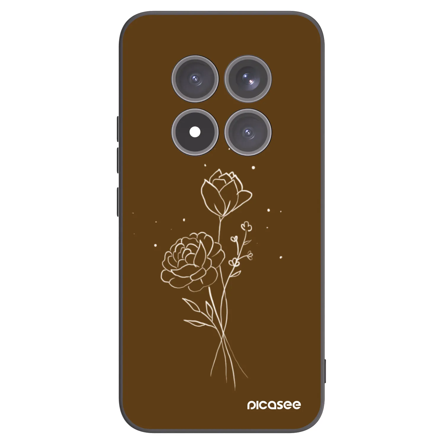 Picasee Xiaomi Redmi Note 15 Pro+ Hülle - Schwarzes Silikon - Brown flowers