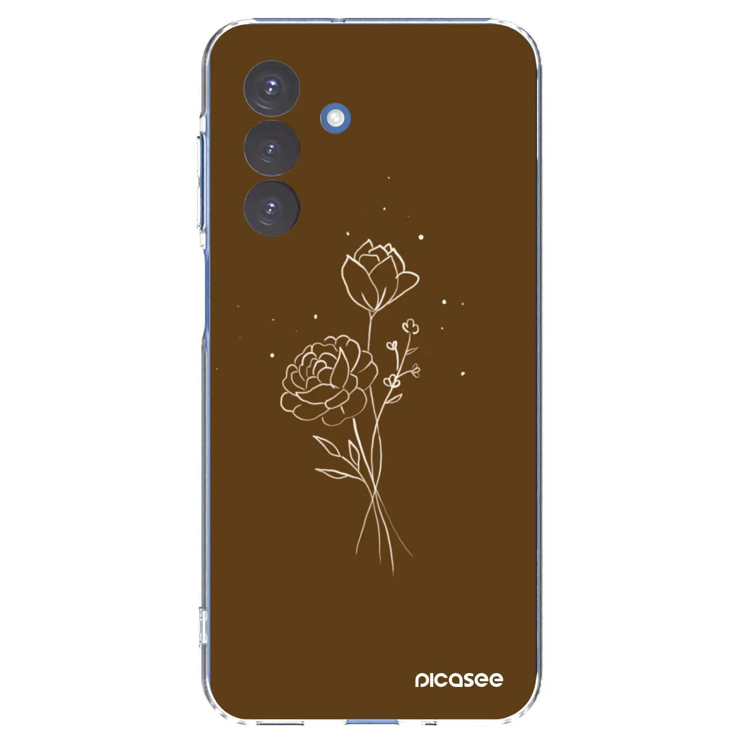 Picasee Samsung Galaxy A17 5G Hülle - Transparentes Silikon - Brown flowers