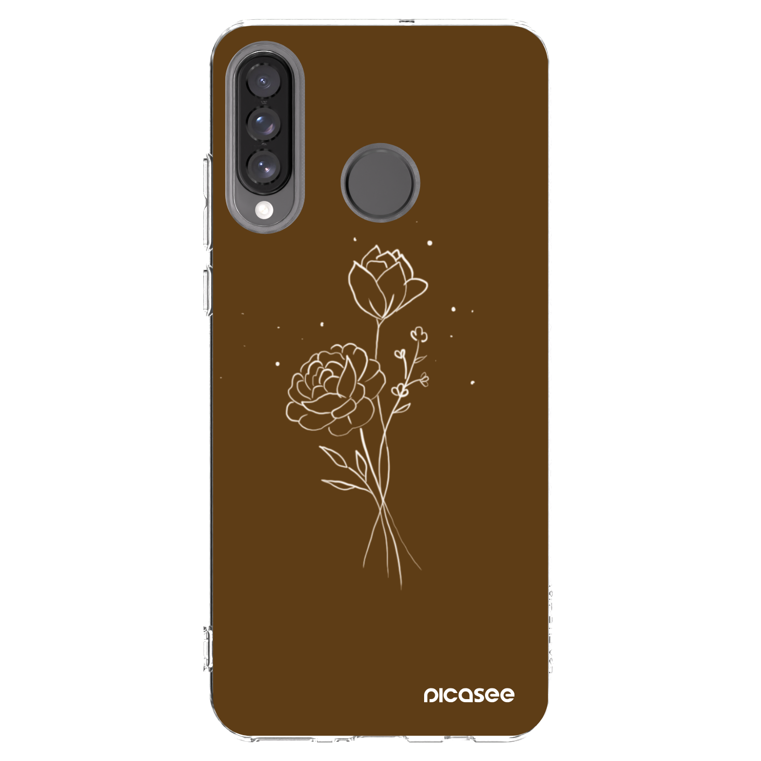 Picasee Huawei P30 Lite Hülle - Transparentes Silikon - Brown flowers