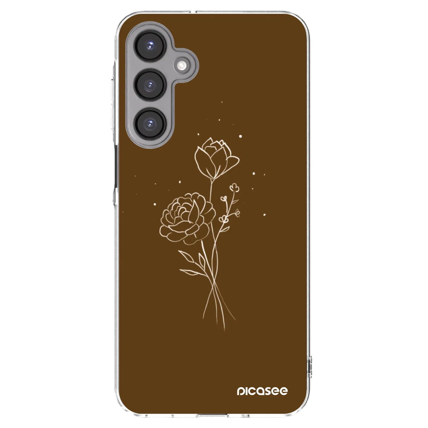 Picasee Samsung Galaxy A16 4G Hülle - Transparentes Silikon - Brown flowers