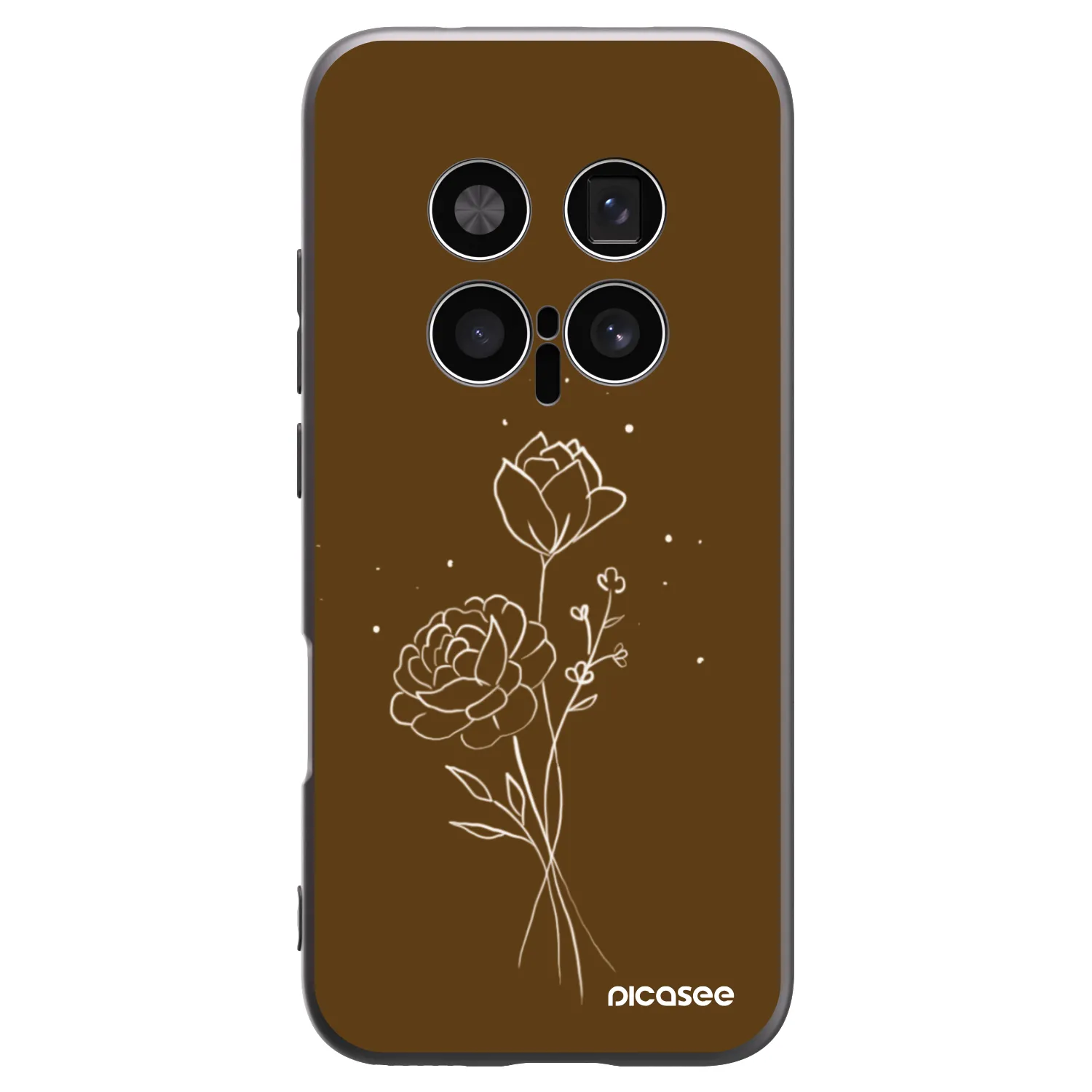 Picasee Honor Magic8 Pro 5G Hülle - Schwarzes Silikon - Brown flowers