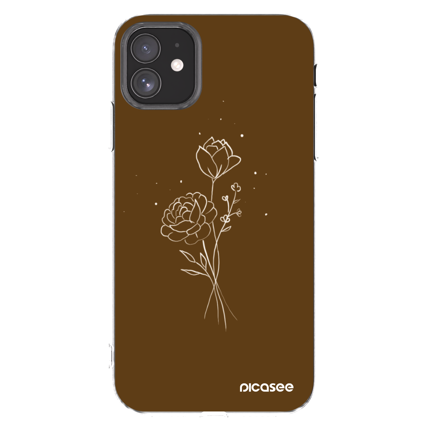 Picasee Apple iPhone 11 Hülle - Transparentes Silikon - Brown flowers