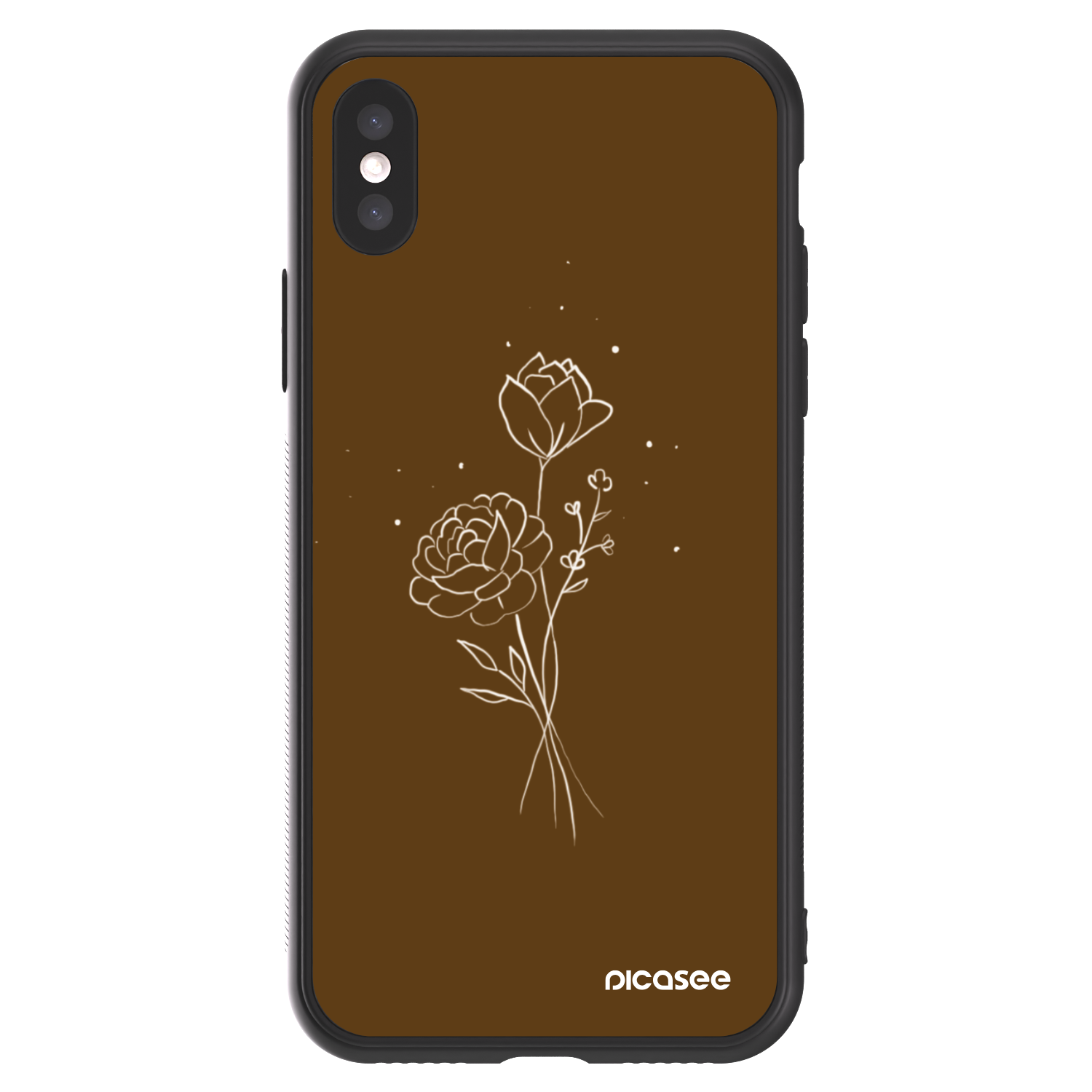 Picasee ULTIMATE CASE für Apple iPhone X/XS - Brown flowers