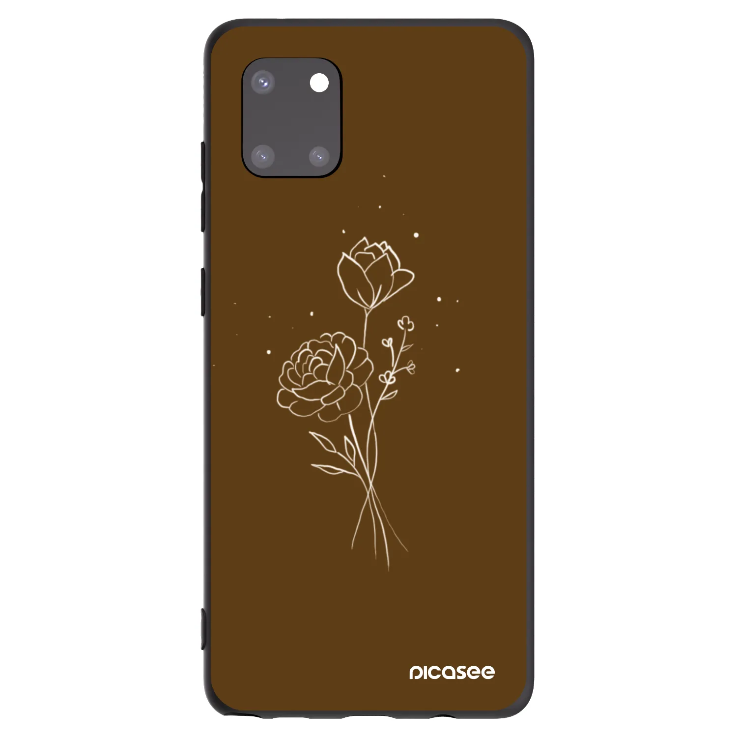 Picasee Samsung Galaxy Note 10 Lite N770F Hülle - Schwarzes Silikon - Brown flowers