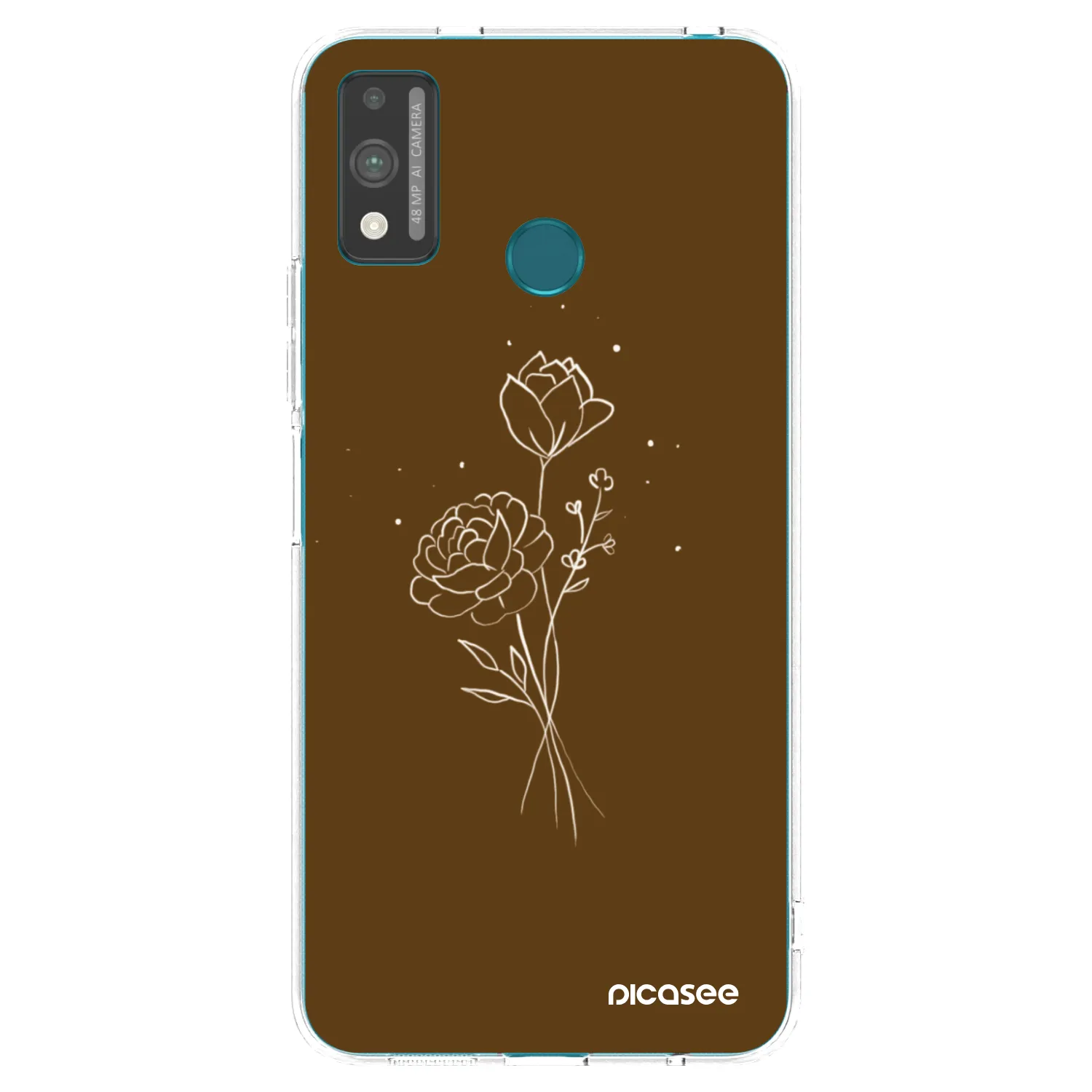 Picasee Honor 9X Lite Hülle - Transparentes Silikon - Brown flowers