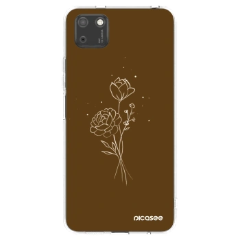 Picasee Huawei Y5P Hülle - Transparentes Silikon - Brown flowers