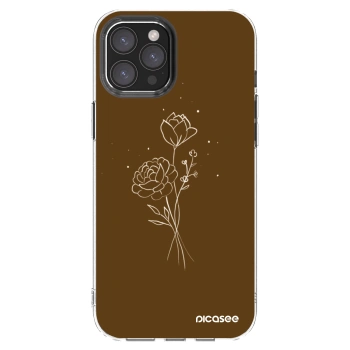 Picasee Apple iPhone 12 Pro Max Hülle - Transparentes Silikon - Brown flowers