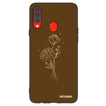 Hülle für Samsung Galaxy A20s - Brown flowers