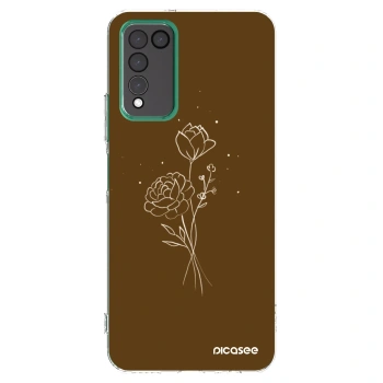 Picasee Honor 10X Lite Hülle - Transparentes Silikon - Brown flowers