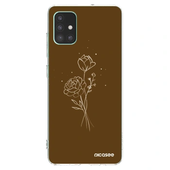 Picasee Samsung Galaxy M51 M515F Hülle - Transparentes Silikon - Brown flowers