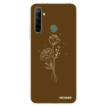 Picasee Realme 6i Hülle - Transparentes Silikon - Brown flowers